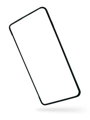 Smart phone mock up, empty blank gadget device screen template, cut out isolated