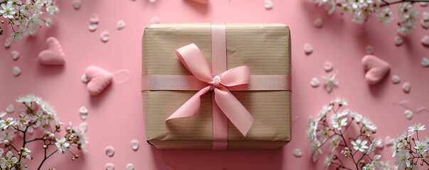 Pink Bow Tie Box A Valentine's Day Gift Generative AI