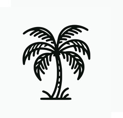 palm tree line vector isolated

