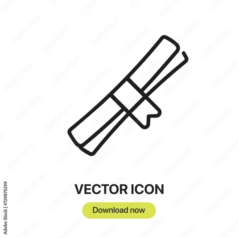 Poster Degree icon vector. Linear-style sign for mobile concept and web design. Degree symbol illustration. Pixel vector graphics - Vector.	

