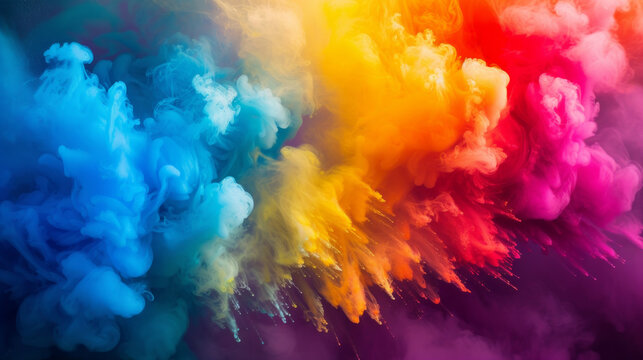 Holi color festival vibrant colours powder. Vibrant color. Colorful rainbow flower brackground. background suitable for your banner, poster, flyer and more design