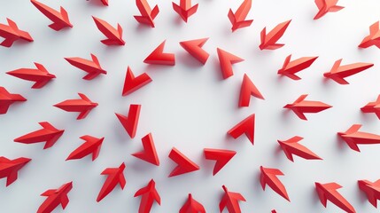 red arrows on a white background