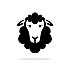 silhouette style logo with sheep character