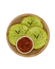 Watercolor surabi indonesian traditional food