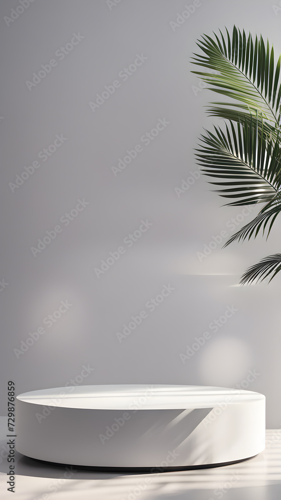 Poster podium-studio-close-up-product-display-mock-up-ensconced-within-a-surreal-beautiful-nature