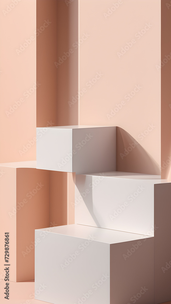 Aufkleber close-up-of-a-podium-in-a-studio-setting-for-display-mock-up-immersed-in-soft-sunlight-filtering