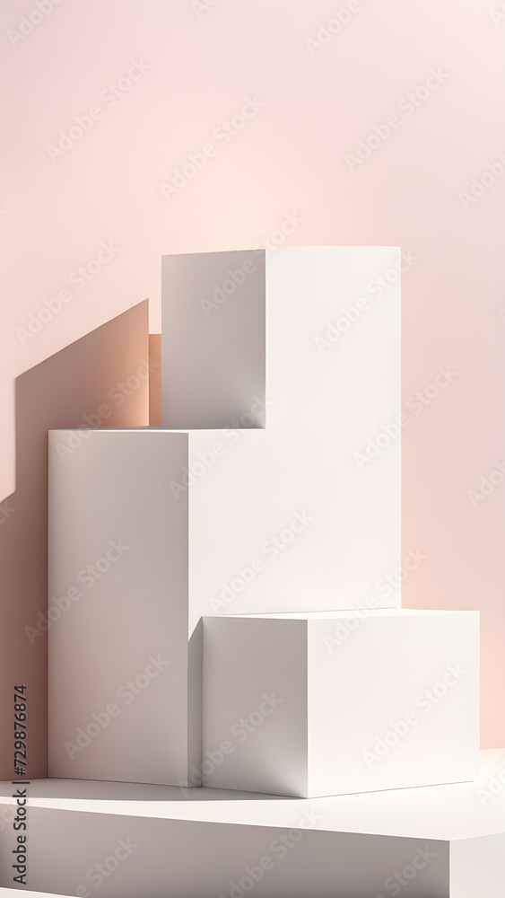 Aufkleber close-up-of-a-podium-in-a-studio-setting-for-display-mock-up-immersed-in-soft-sunlight-filtering