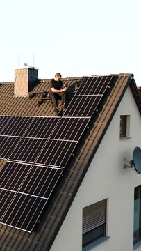 Orbiting a Single-Family Home with Solar Panels on the Roof