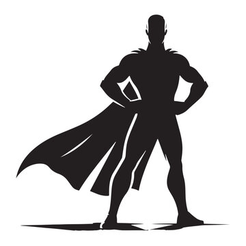 recommend clip art: Superhero silhouette. powerful superhero in pose. Superhero silhouette art vector 