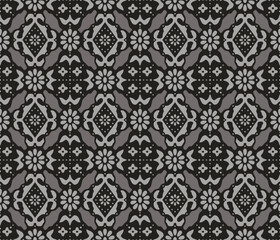 Fototapeta premium Japanese Flower Motif Mosaic Vector Seamless Pattern