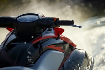 closeup of jet ski engine starting up