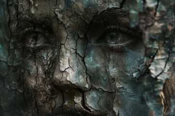 bark of a tree looking like a person 