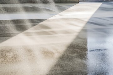 sprinkling color hardener on wet concrete floor