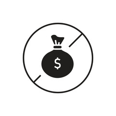 No dollar money bag icon design, isolated on white background, vector illustration