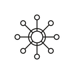 Hub and spoke icon design, isolated on white background, vector illustration