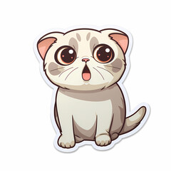 Obraz premium Design sticker cartoon of cat happy funny smile.