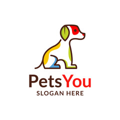 pet dog logo design vector template