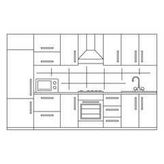 Contours of kitchen furniture