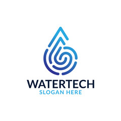 technology water logo design vector illustration