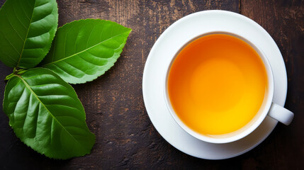 Aromatic awakening: steam rises, signaling the start of your day with freshly brewed tea. - obrazy, fototapety, plakaty