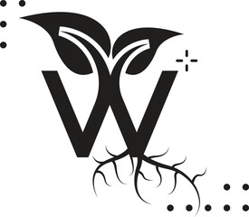 Nature theme letter W logo design with leaves vector. W nature. W leaf logo, suitable for nature business logos, nature ecology logo symbols, health logos, leaf logos, etc.
