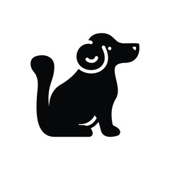 Black solid icon for dog