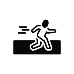 Fototapeta na wymiar Black solid icon for running