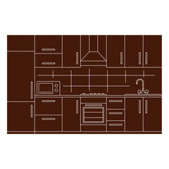 Kitchen furniture on a white background. 