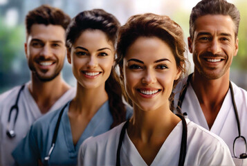 Obraz premium Smiling Team Of Doctors