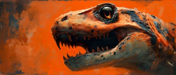 Terrible Dinosaur. Illustration On The Theme Of Animals And Dinosaurs, Graphics And Drawings.   Generative AI	
