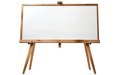 Coaching white board in wooden frame on wood stain on a White or Clear Surface PNG Transparent Background.