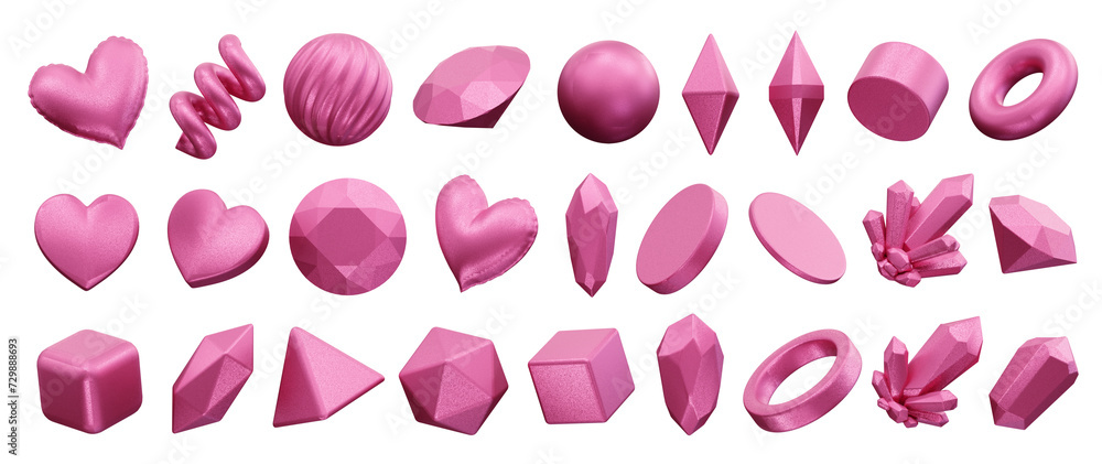Poster decoration set element for design pack isolated background 3d rendering