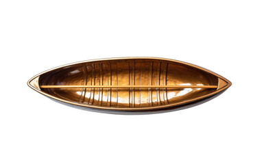 Gold canoe top on a White or Clear Surface PNG Transparent Background.