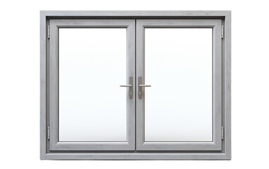 Window door frame in gray color on a White or Clear Surface PNG Transparent Background.