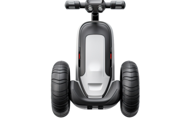 Segway nanobot in gray and black color on a White or Clear Surface PNG Transparent Background.
