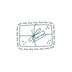 Craft Soap Hand Drawn Logo for Business Branding, Packaging, Websites Design and Creative Studio. Hand Drawn Vector Minimalist Illustration