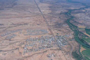 Fish river and Mariental town in desert,  Namibia