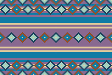 Beautiful ethnic seamless pattern in tribal.Ikat textile texture in native American,Mexican,African style.Aztec geometric fabric folk art.Boho ornament.Design for carpet, wallpaper,clothing,rug,woven.