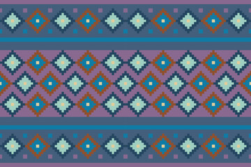 Beautiful ethnic seamless pattern in tribal.Ikat textile texture in native American,Mexican,African style.Aztec geometric fabric folk art.Boho ornament.Design for carpet, wallpaper,clothing,rug,woven.