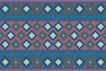 Beautiful ethnic seamless pattern in tribal.Ikat textile texture in native American,Mexican,African style.Aztec geometric fabric folk art.Boho ornament.Design for carpet, wallpaper,clothing,rug,woven.