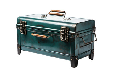 Teal BBQ Grill Smoker Box on a White or Clear Surface PNG Transparent Background.