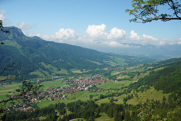 Naklejka na ściany i meble A panorama of Bad Hindelang, Bavaria, Germany 