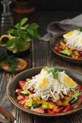 A traditional Bulgarien salad dish - Ovcharska salad