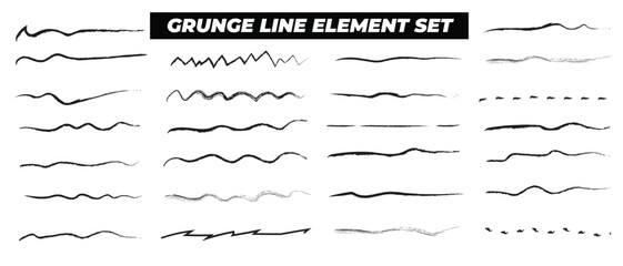 Set of vector grunge artistic pen brushes. Abstract Hand drawn grunge ink strokes, Vector illustration scribble strokes and design elements 6 4 5 - obrazy, fototapety, plakaty