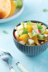 A bowl with fresh fruit	