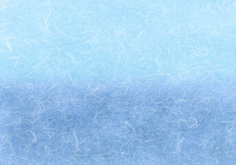 自然の繊維を散りばめた、青系グラデーションの創作和紙