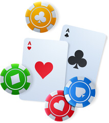 Poker Game Cards and Chips
