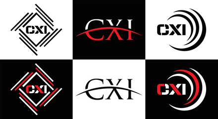 CXI logo. CXI set , C X I design. White CXI letter. CXI, C X I letter logo design. Initial letter CXI letter logo set, linked circle uppercase monogram logo. C X I letter logo vector design.	
