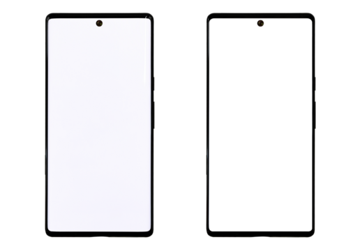 【PNG素材】アンドロイドスマホ　画面部分の有り無し２種セット