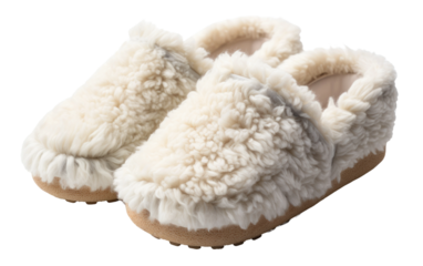 cozy sheep lined warm boots on a White or Clear Surface PNG Transparent Background.